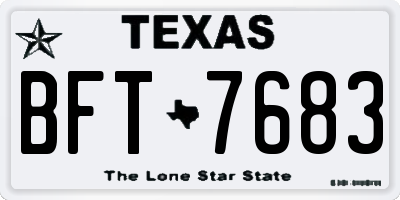 TX license plate BFT7683