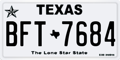 TX license plate BFT7684