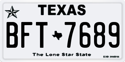 TX license plate BFT7689