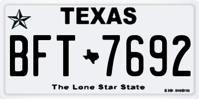 TX license plate BFT7692