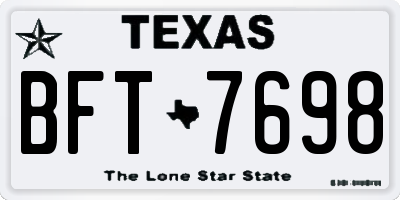 TX license plate BFT7698