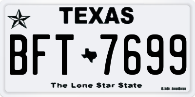 TX license plate BFT7699