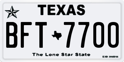 TX license plate BFT7700