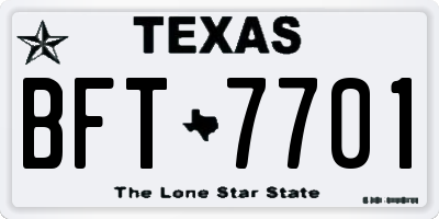 TX license plate BFT7701