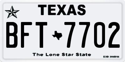 TX license plate BFT7702