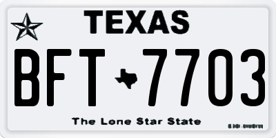 TX license plate BFT7703