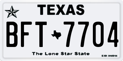 TX license plate BFT7704