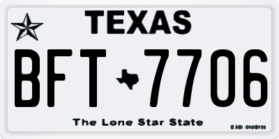 TX license plate BFT7706