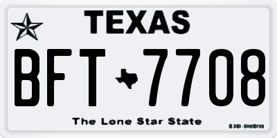 TX license plate BFT7708
