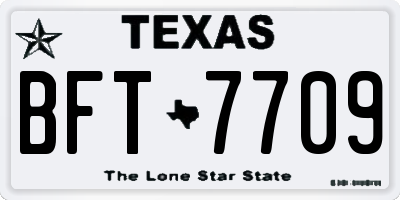 TX license plate BFT7709