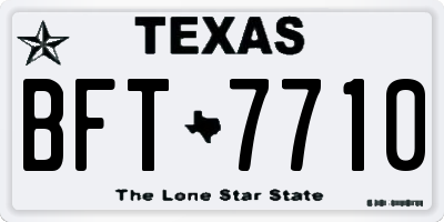 TX license plate BFT7710