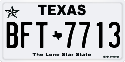 TX license plate BFT7713