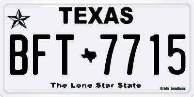 TX license plate BFT7715