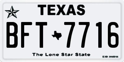 TX license plate BFT7716