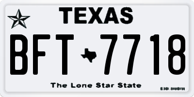 TX license plate BFT7718