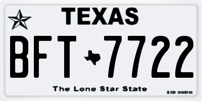 TX license plate BFT7722