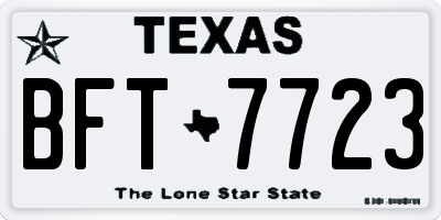 TX license plate BFT7723