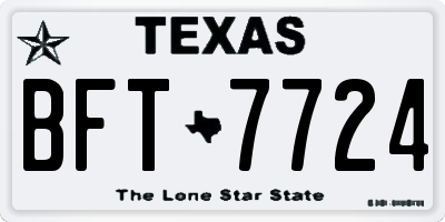 TX license plate BFT7724