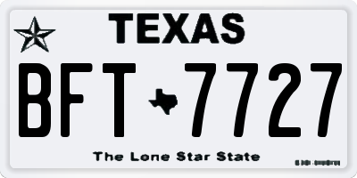 TX license plate BFT7727