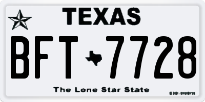TX license plate BFT7728