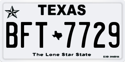 TX license plate BFT7729