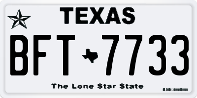 TX license plate BFT7733