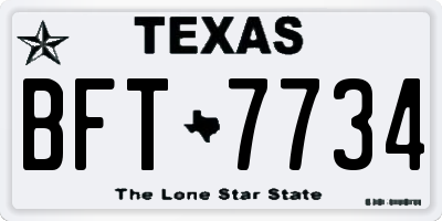 TX license plate BFT7734