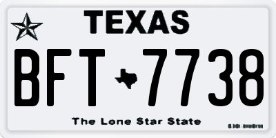 TX license plate BFT7738