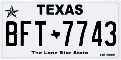 TX license plate BFT7743