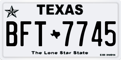 TX license plate BFT7745