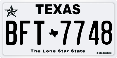 TX license plate BFT7748