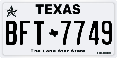 TX license plate BFT7749