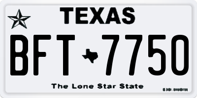 TX license plate BFT7750