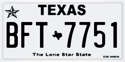 TX license plate BFT7751