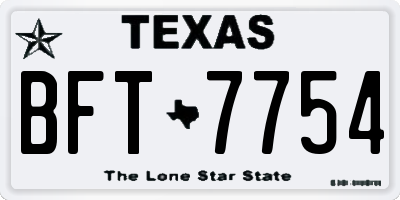 TX license plate BFT7754