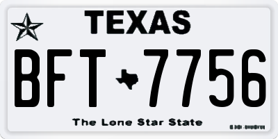 TX license plate BFT7756