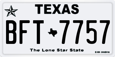 TX license plate BFT7757
