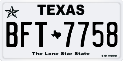 TX license plate BFT7758
