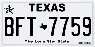 TX license plate BFT7759