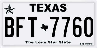TX license plate BFT7760