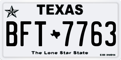 TX license plate BFT7763