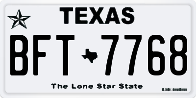TX license plate BFT7768