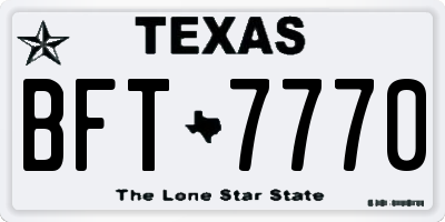 TX license plate BFT7770