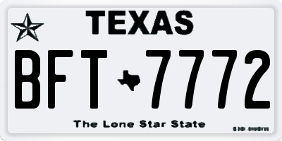 TX license plate BFT7772