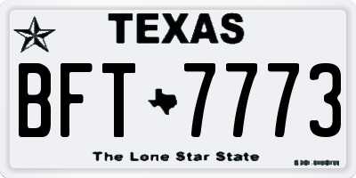TX license plate BFT7773
