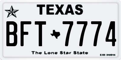 TX license plate BFT7774