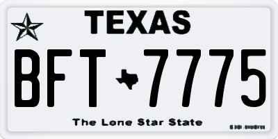 TX license plate BFT7775
