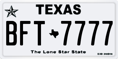 TX license plate BFT7777