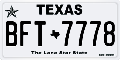TX license plate BFT7778