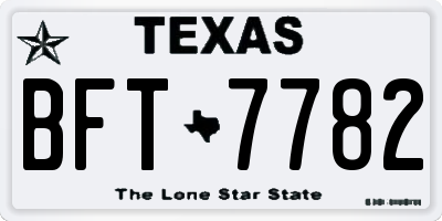 TX license plate BFT7782